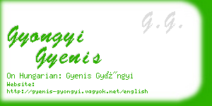 gyongyi gyenis business card